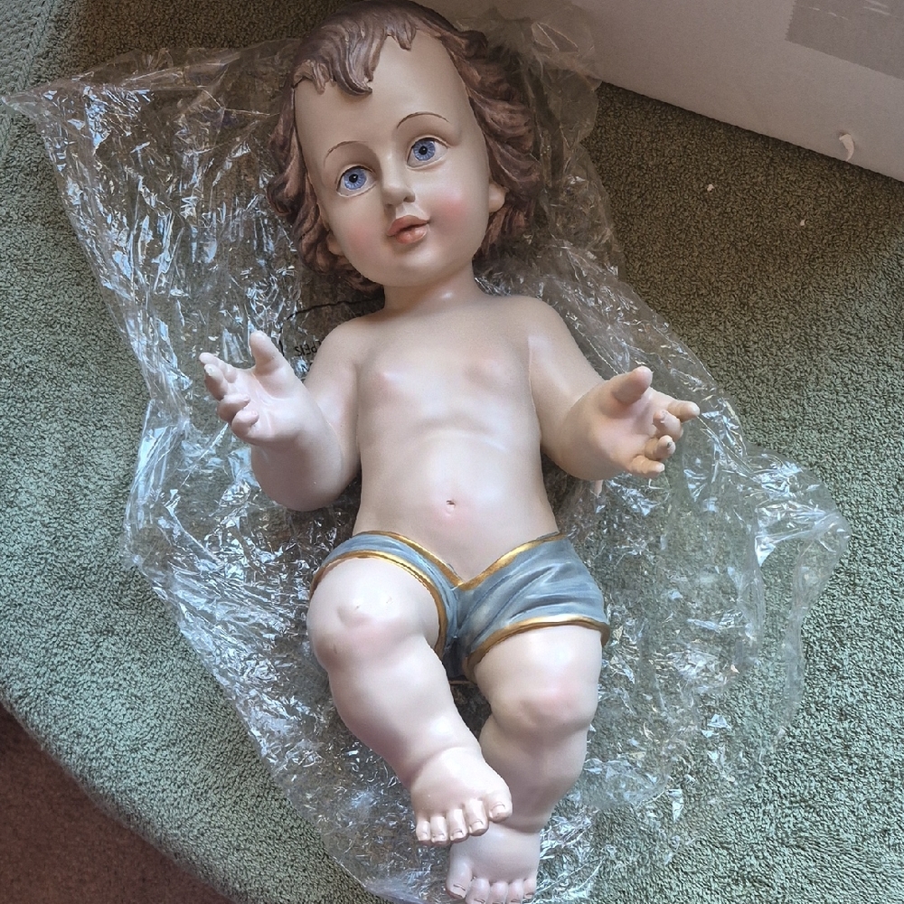 Charming Baby Jesus Resin Statue (Not a Toy)